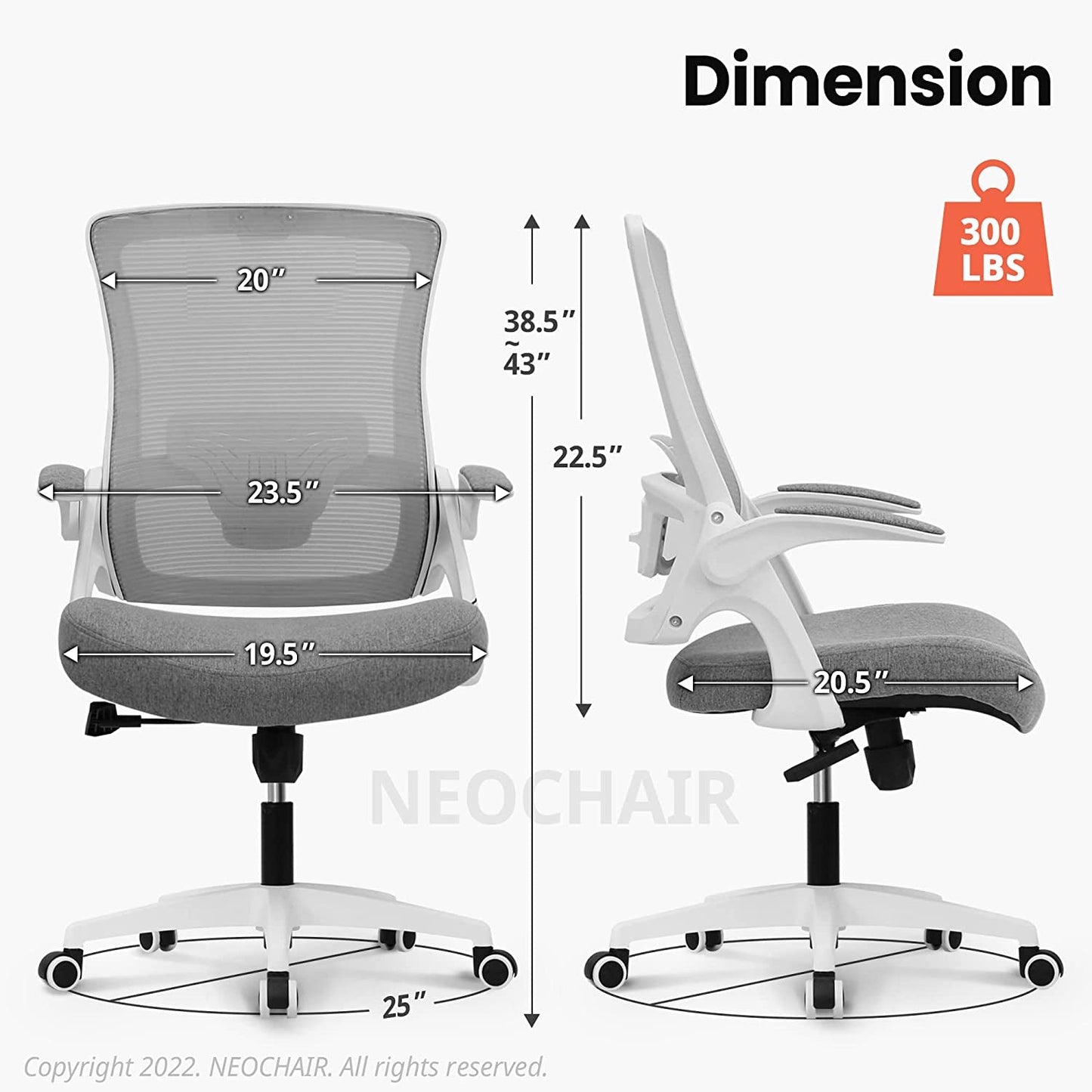 Ergonomic High-Back Mesh Chair with Lumbar Support-2