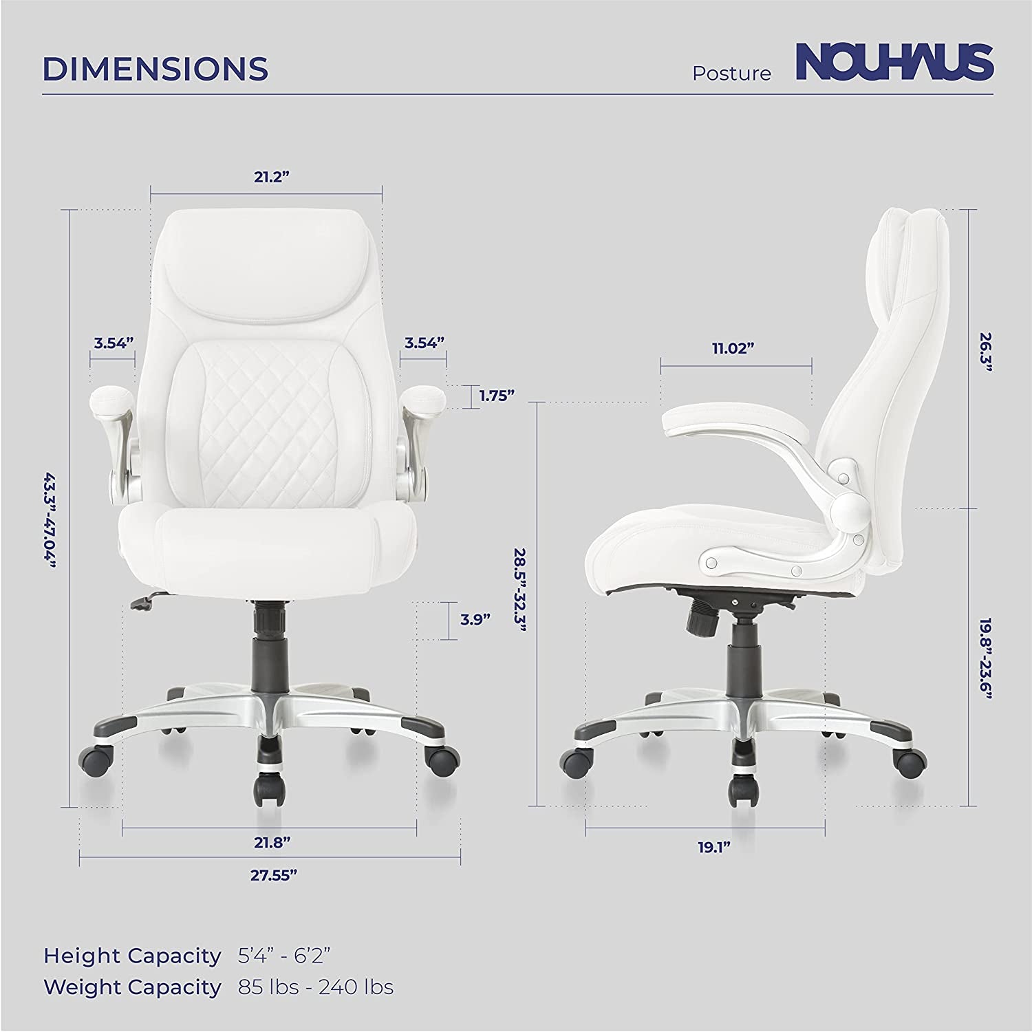 Nouhaus Ergonomic Office Chair with Lumbar Support-4